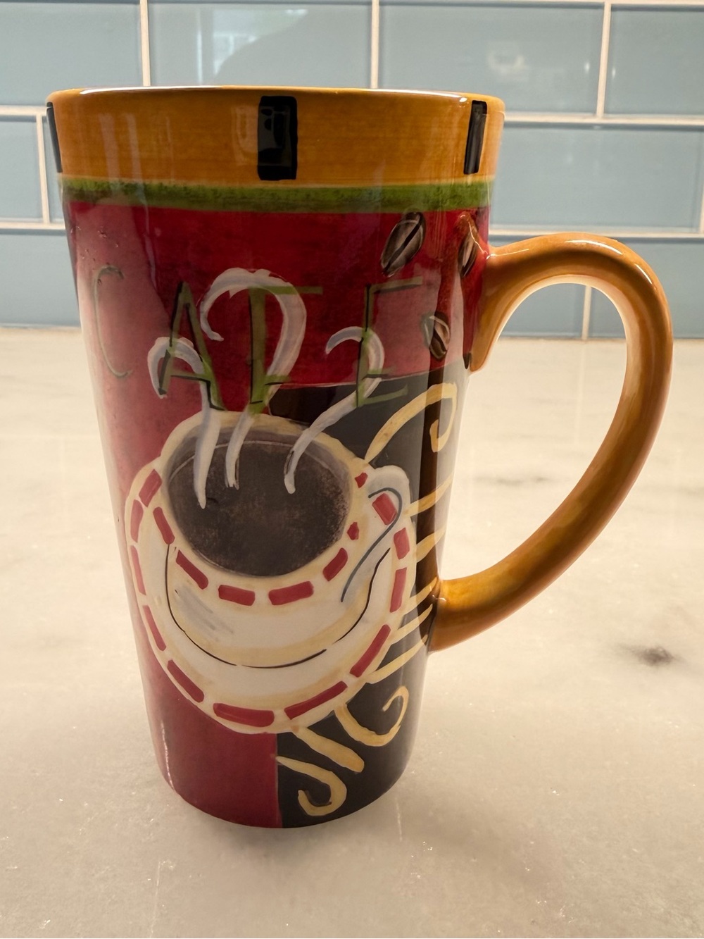 Certified International Jennifer Brinley Coffee Mug Cafe Cup Ceramic 6” Tall